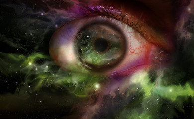 Wall Mural - eyeball universe background