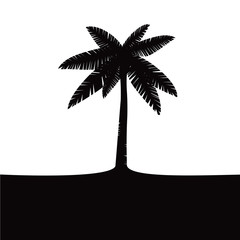 Wall Mural - Black vector Palm tree.