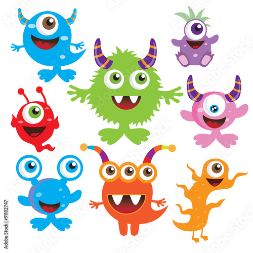 Obraz w ramie Monster vector illustration