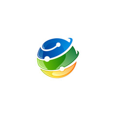 Wall Mural - globe technology orbit planet digital logo
