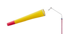 Yellow Windsock Indicating Strong Wind