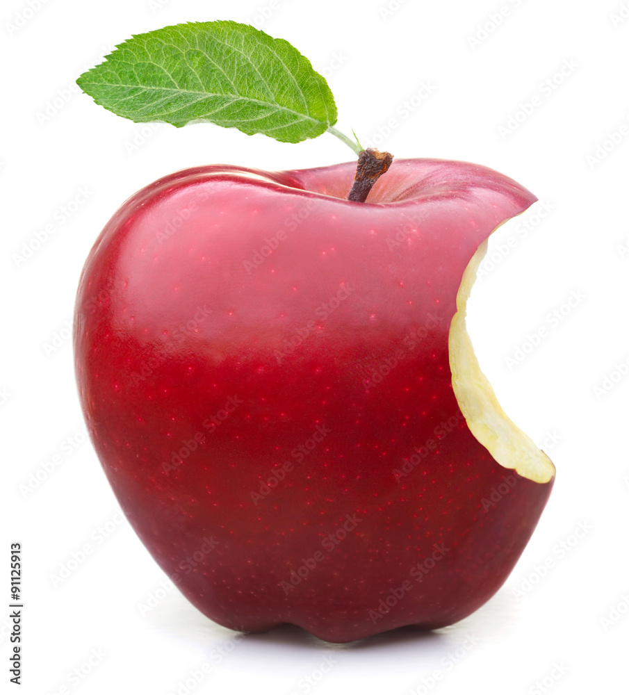 Red apple with missing a bite isolated on white background 스톡 사진 | Adobe  Stock