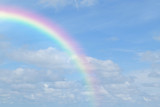 Fototapeta Tęcza - Blue sky with rainbow