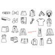 © a3701027 - illustration vector doodles hand drawn objects in dressing room