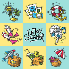 Sticker - Vacation Decorative Icons