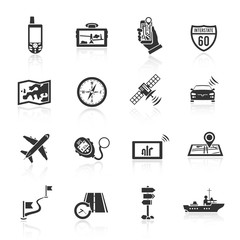 Canvas Print - Navigation icons set black