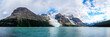 Panorama of Berg Lake and Berg Glacier at Mt Robson Provincial Park, Canada