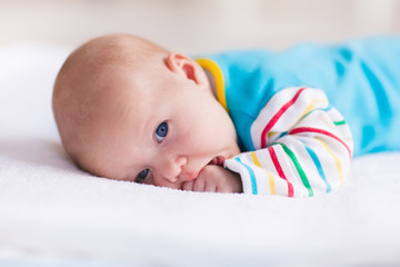 Wall Mural - cute baby boy on his tummy
