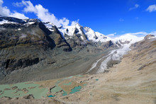 The View Of Pasterze Glacier At Grossglockner, Hohe Tauern National Park, Austria. It Is The Longest Mountain Glacier In Austria At Approximately 8.4 Km In Length. 
