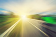 abstract empty asphalt blurry road and sunlight with space