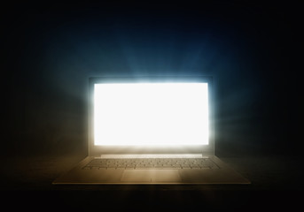 glowing laptop