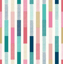 Seamless Doodle Dots Vertical Stripes Patchwork Pattern