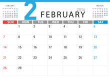Planning Calendar Simple Template February 2016