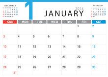 Planning Calendar Simple Template January 2016