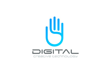 Aufkleber - Artificial Intelligence Hand Logo Business design vector