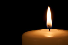 Burning Candle In The Dark With Copy Space