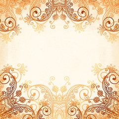 Wall Mural - Ornate vintage circle pattern in mehndi style