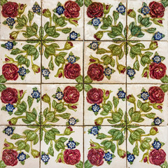 Wall Mural - Floral background. Ceramic tile, 