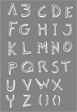Hand drawn alphabet letters