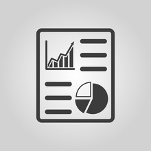 The Business Report Icon. Audit And Analysis, Document, Plan Symbol. Flat