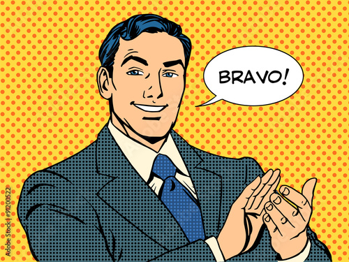 Fotomural man applause Bravo concept of success
