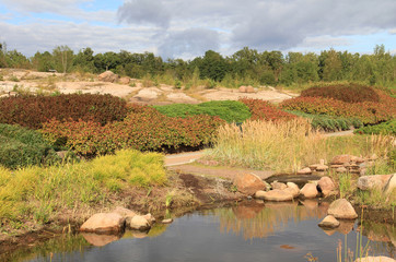 Wall Mural - Finnish landscape with rocks and trees