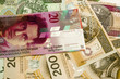 Banknoty polskie i frank szwajcarski