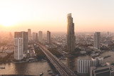 Fototapeta Na sufit - Bangkok city view from above, Thailand.