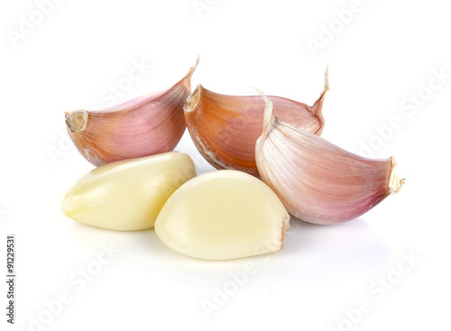 Fotografía Fresh garlic isolated on white background