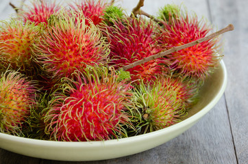 Fresh Rambutan, A Tropical Fruit.