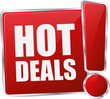 modern red hot deals sign