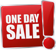 modern red one day sale sign