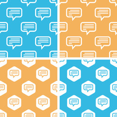 Wall Mural - Text message pattern set, colored