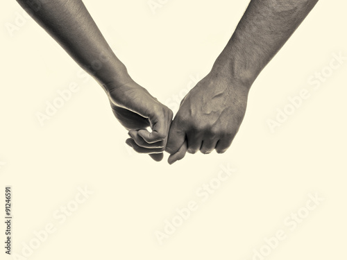 Fotografie, Obraz Friendship forever concept. man and woman holding hands