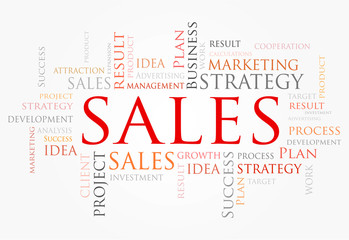 Poster - sales words concept, business and marketing concept