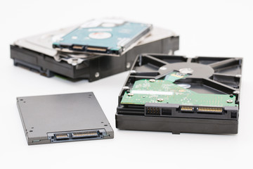 Hard disk next to ssd disk (solid state drive)