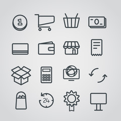 Aufkleber - Different slyle of shopping icons vector collection