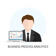 Leinwandbild Motiv Business Process Analytics Flat Icon