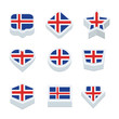 © WNSSTP - Iceland flags icons and button set nine styles