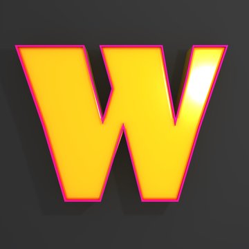 Letter W 3d illustration 