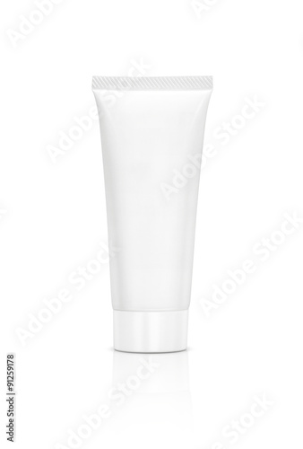 Fotografie, Obraz blank packaging cosmetic tube isolated on white background