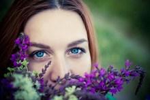 Vintage Lavender Autumn Girl Art Free Stock Photo - Public Domain Pictures