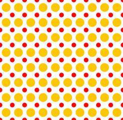 Aufkleber - Red yellow dotted, polka dot background. Vector illustration.