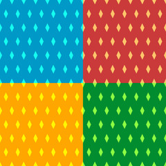 Leinwandbilder - Seamless patterns with rhombus shapes. Vector illustration.