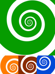 Poster - Spiral backgrounds. set of 4 colors. green, orange, red and blue