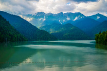 Riza Lake And Mountains Reflected