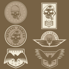 Wall Mural - Special unit military emblem set vector design template