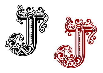 Poster - Vintage capital letter J in medieval style