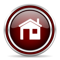 Aufkleber - house red glossy web icon