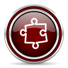 Poster - puzzle red glossy web icon